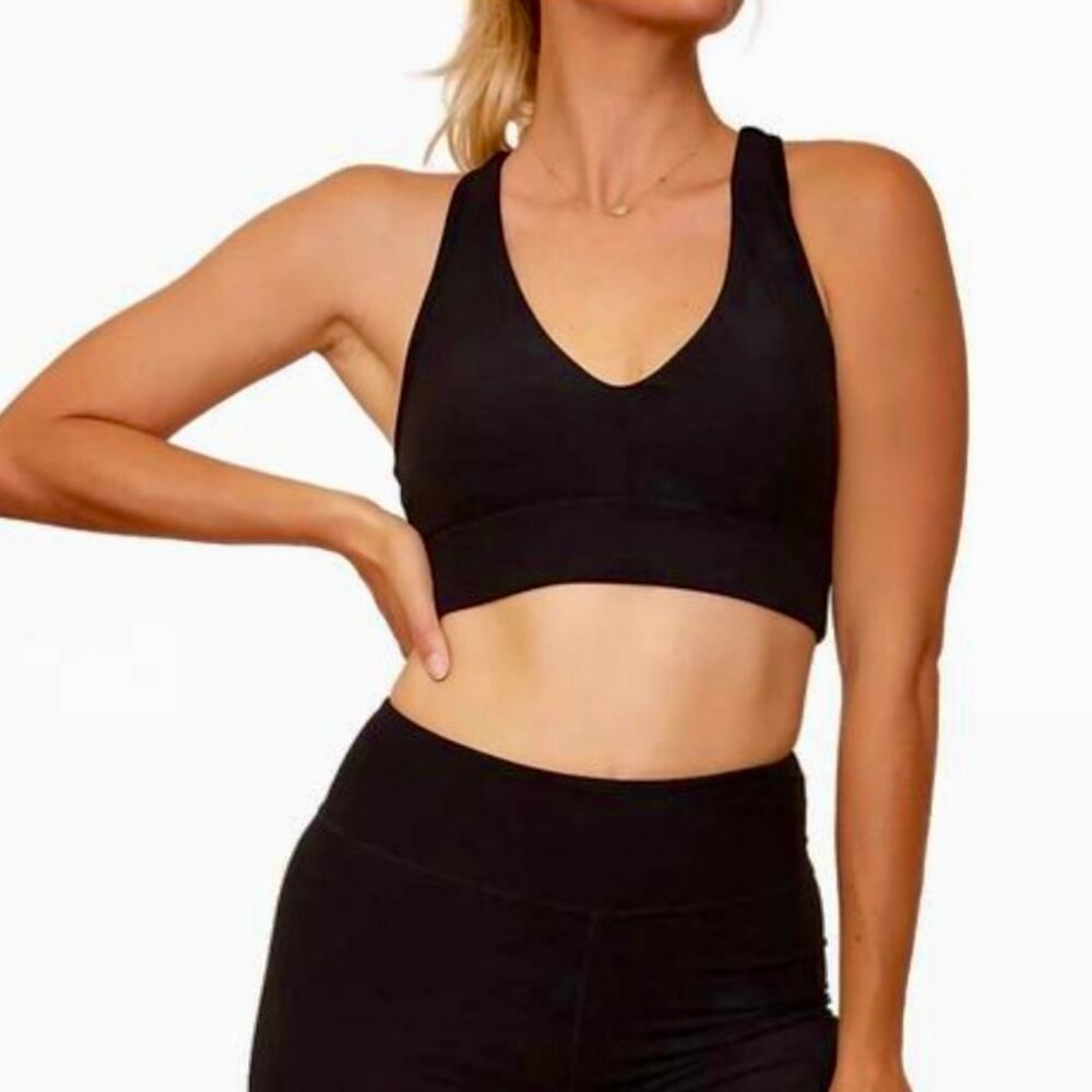 NWT Wolven Onyx Racerback Sports Bra - Black - Size S